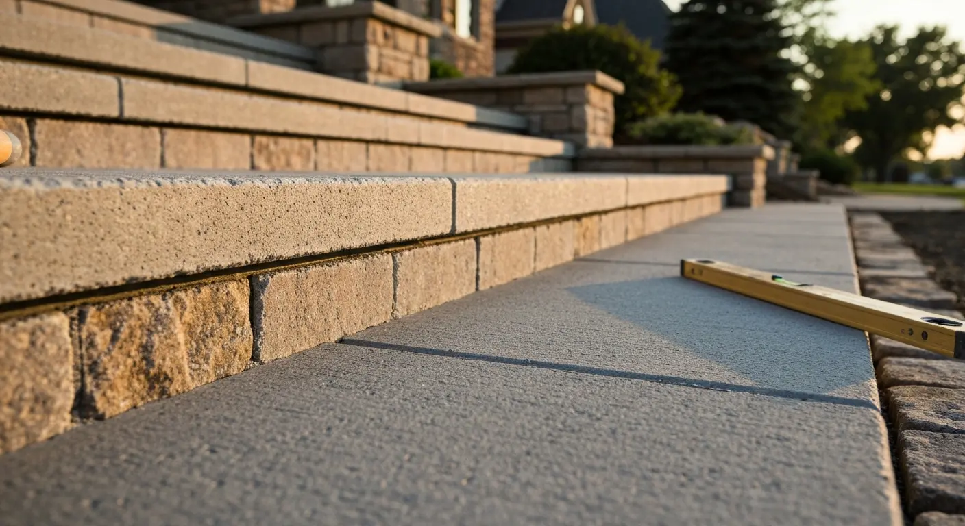 Concrete walkway steps