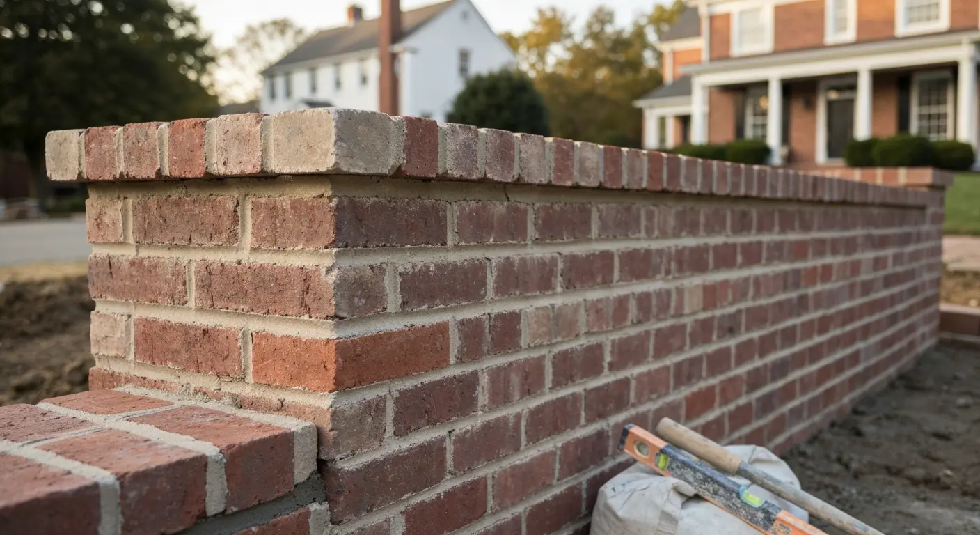 Brick retaining wall