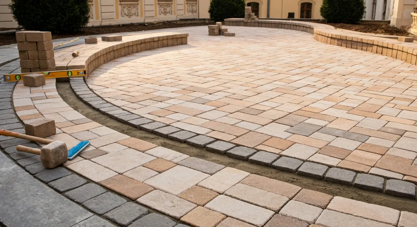 Patio paver installation