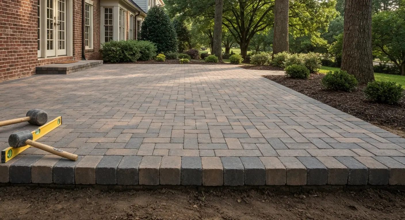 Paver patio installation