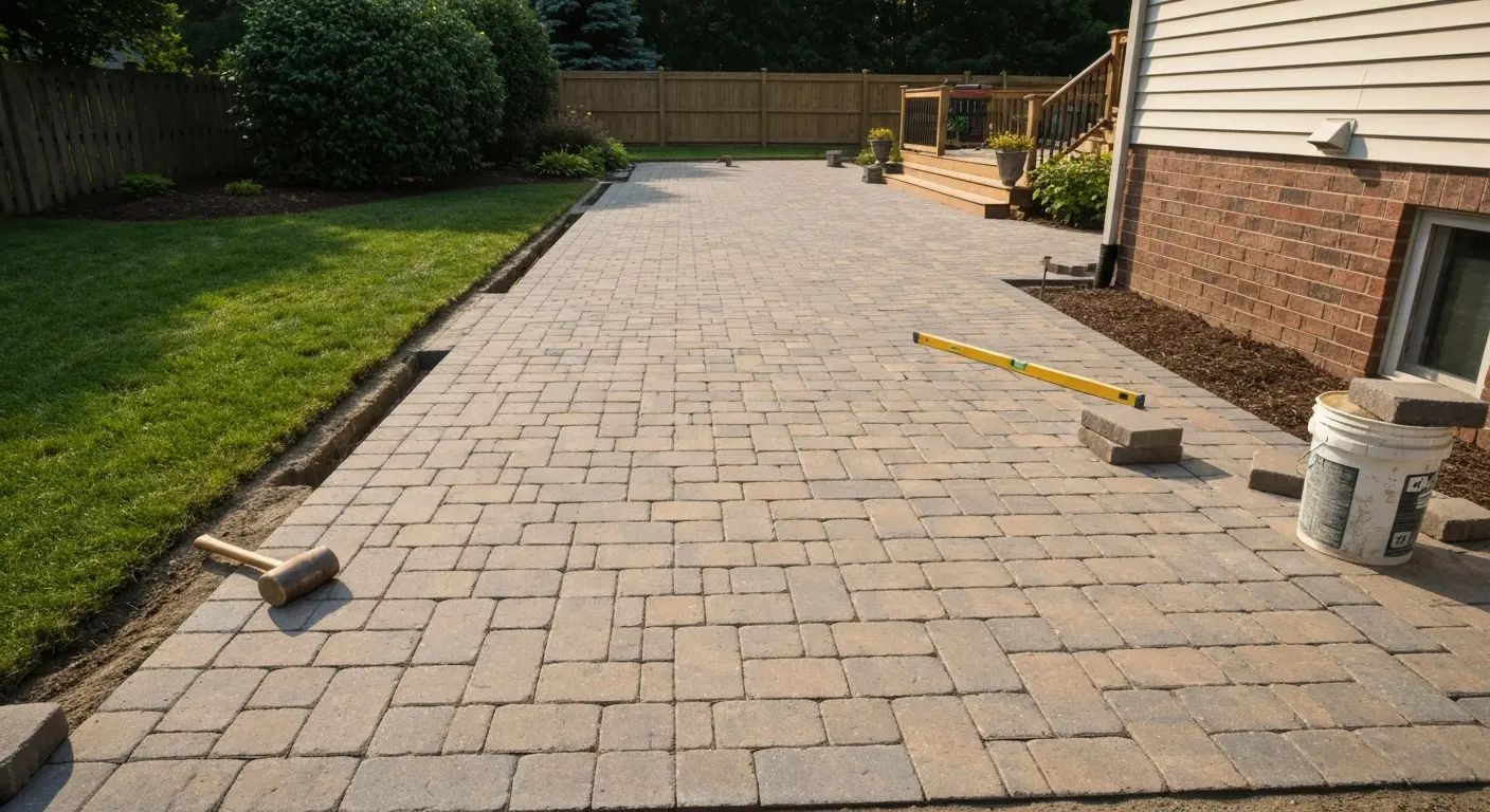 Patio paver installation