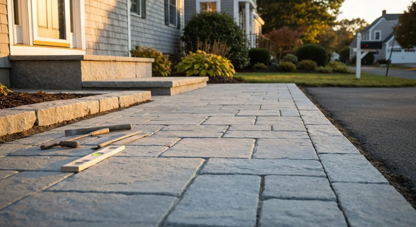 Stone walkway installation