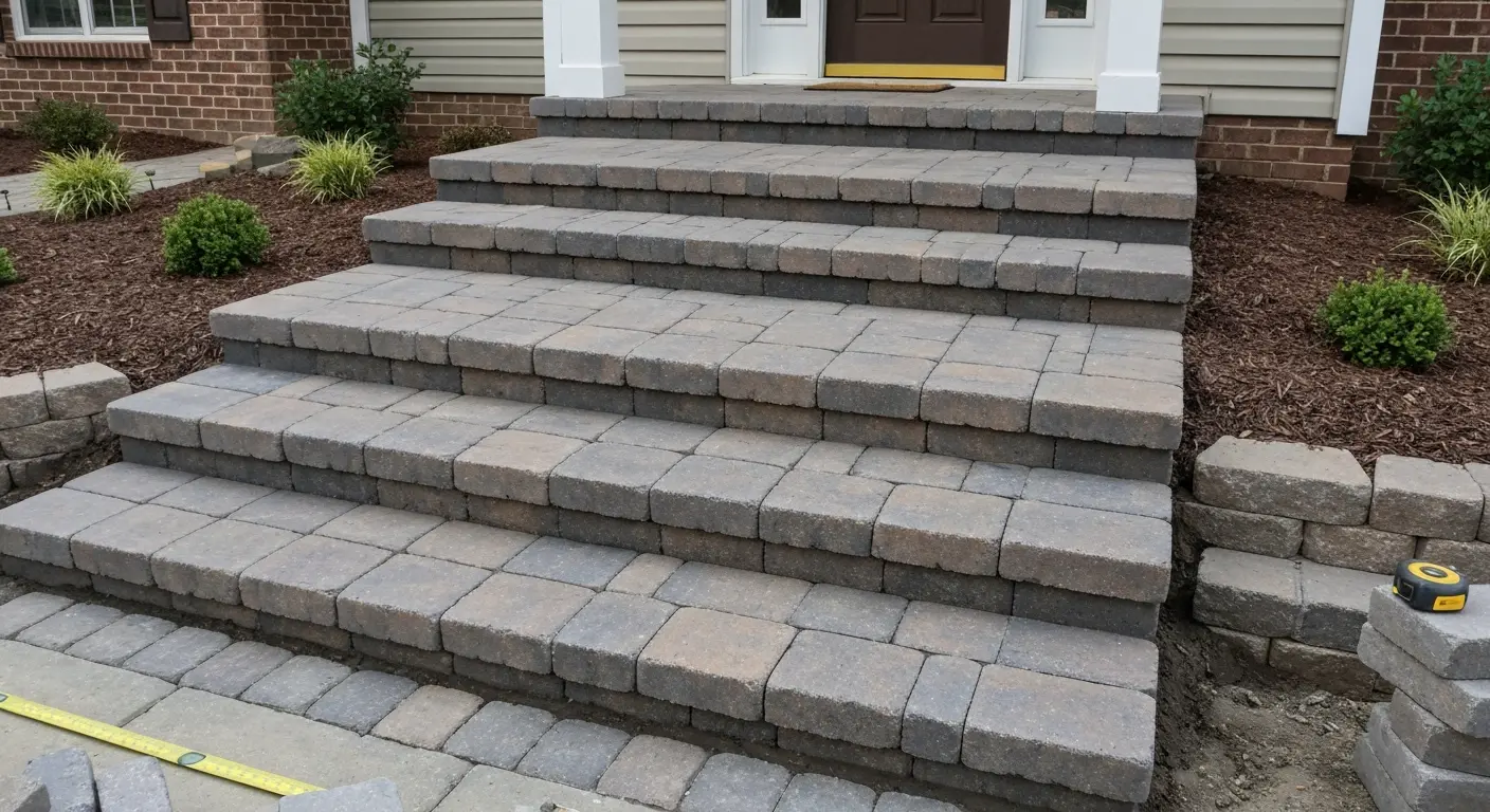 Paver steps and entrance stoop