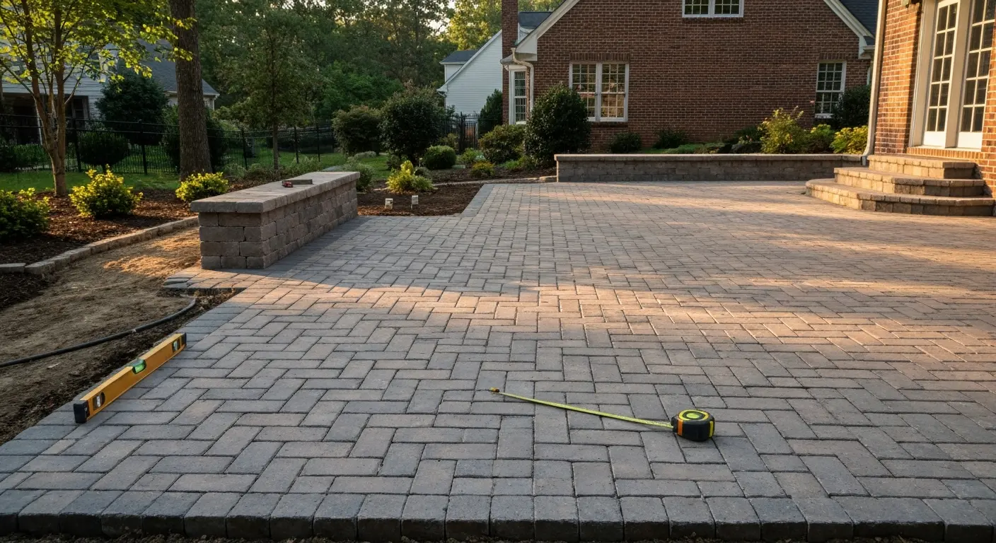 Backyard patio with pavers