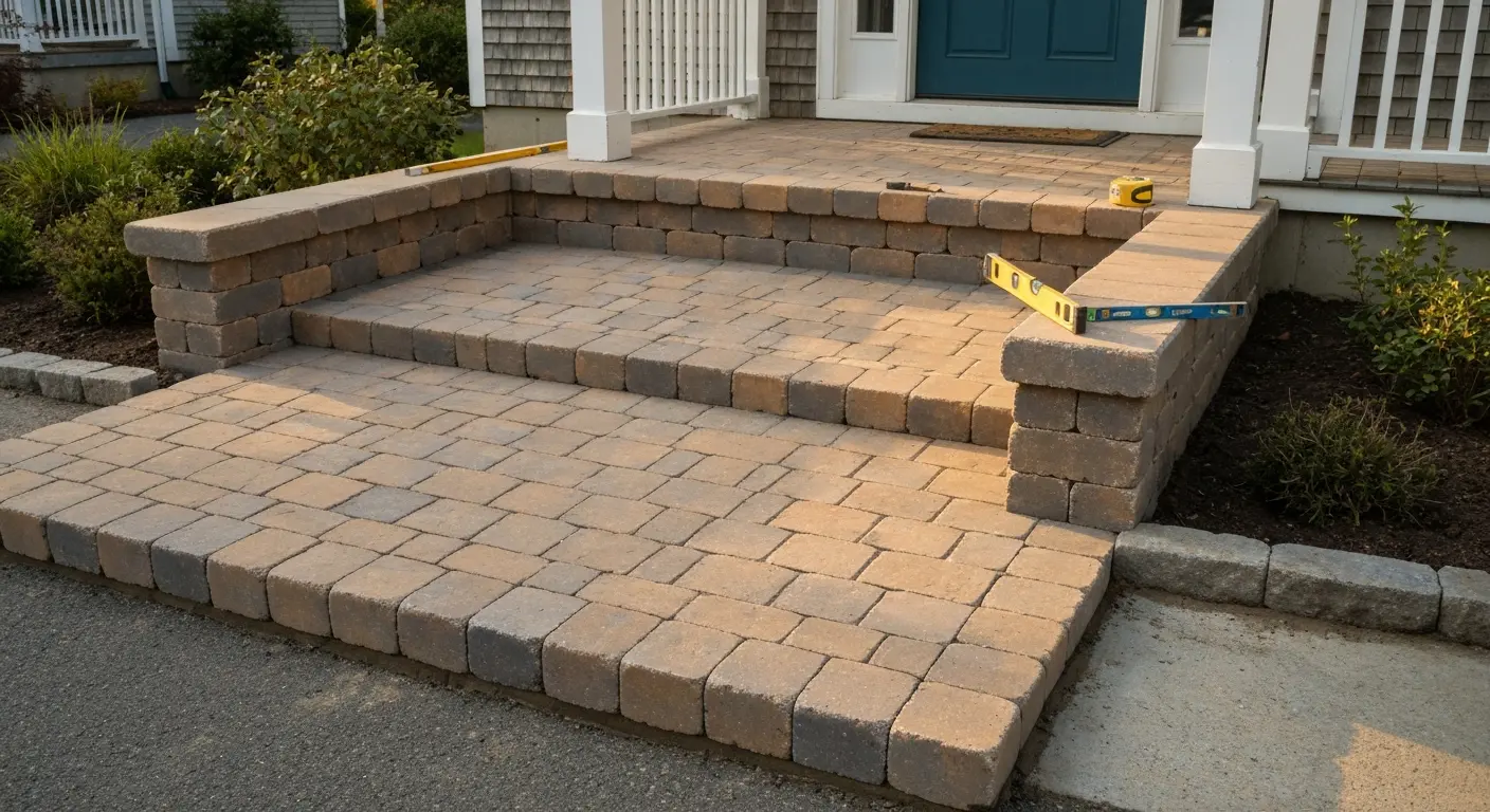 Paver steps and stoop