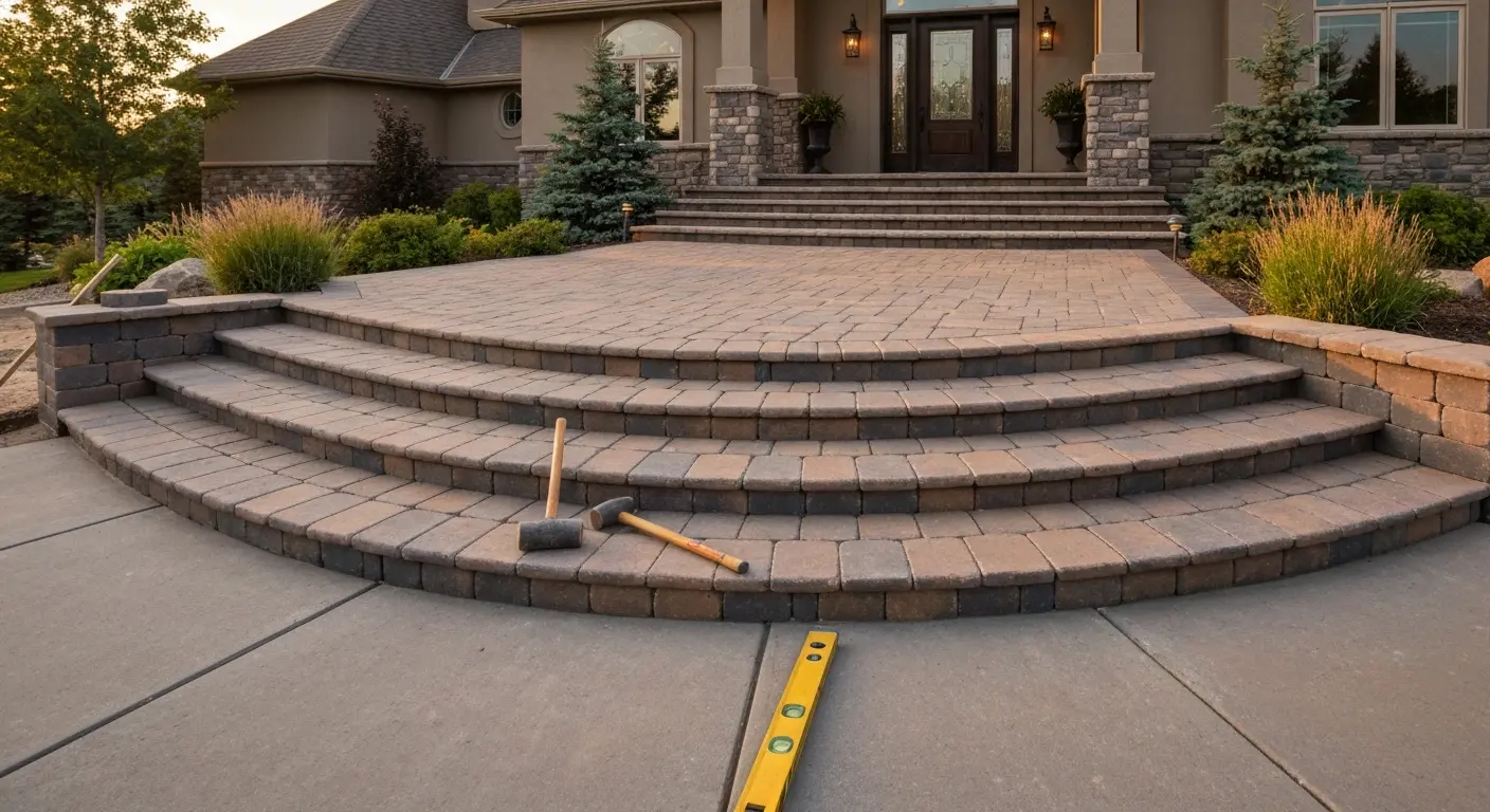Paver entry steps and stoops