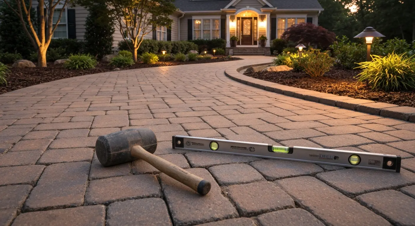 Paver walkway installation