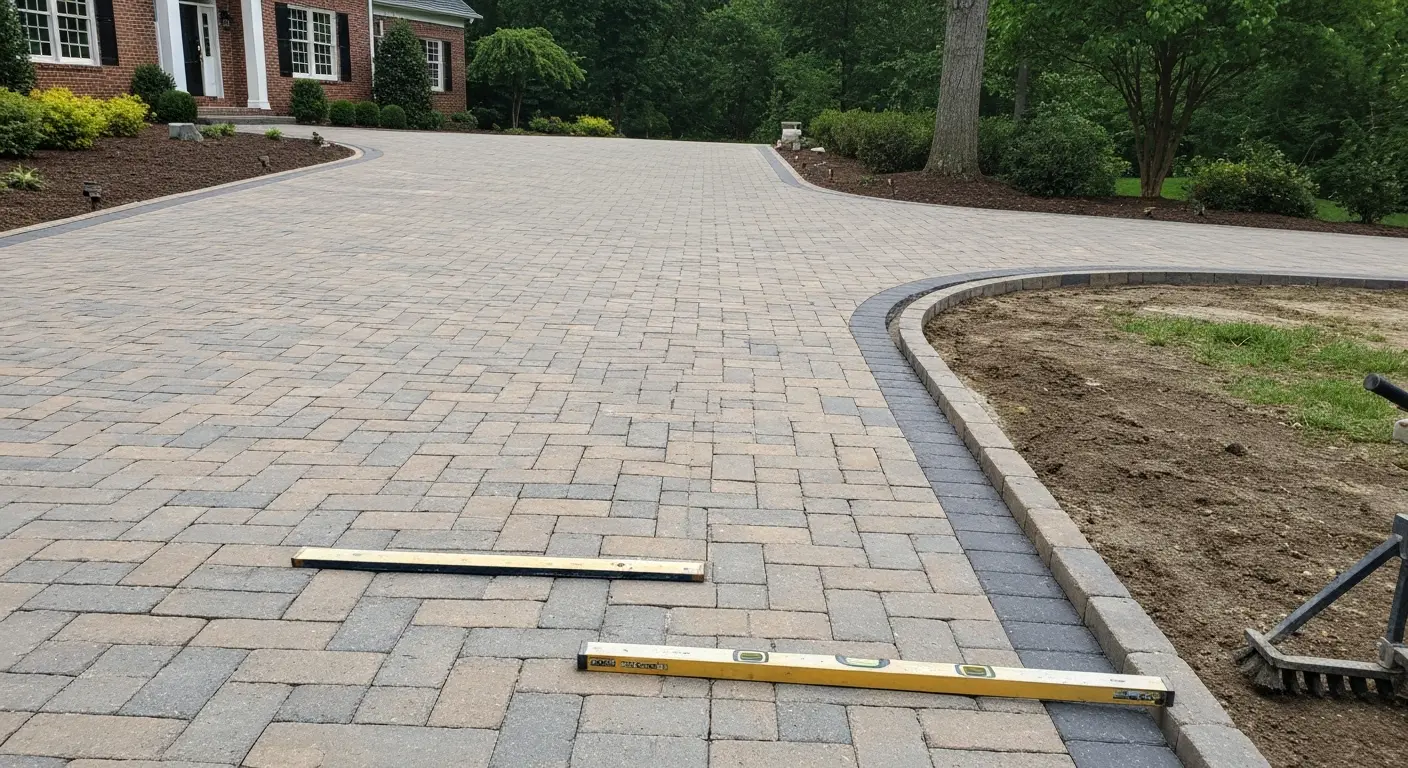 Paver driveway installation
