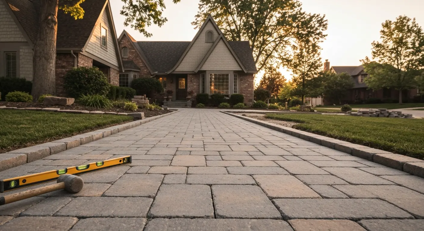 Walkway and patio installation