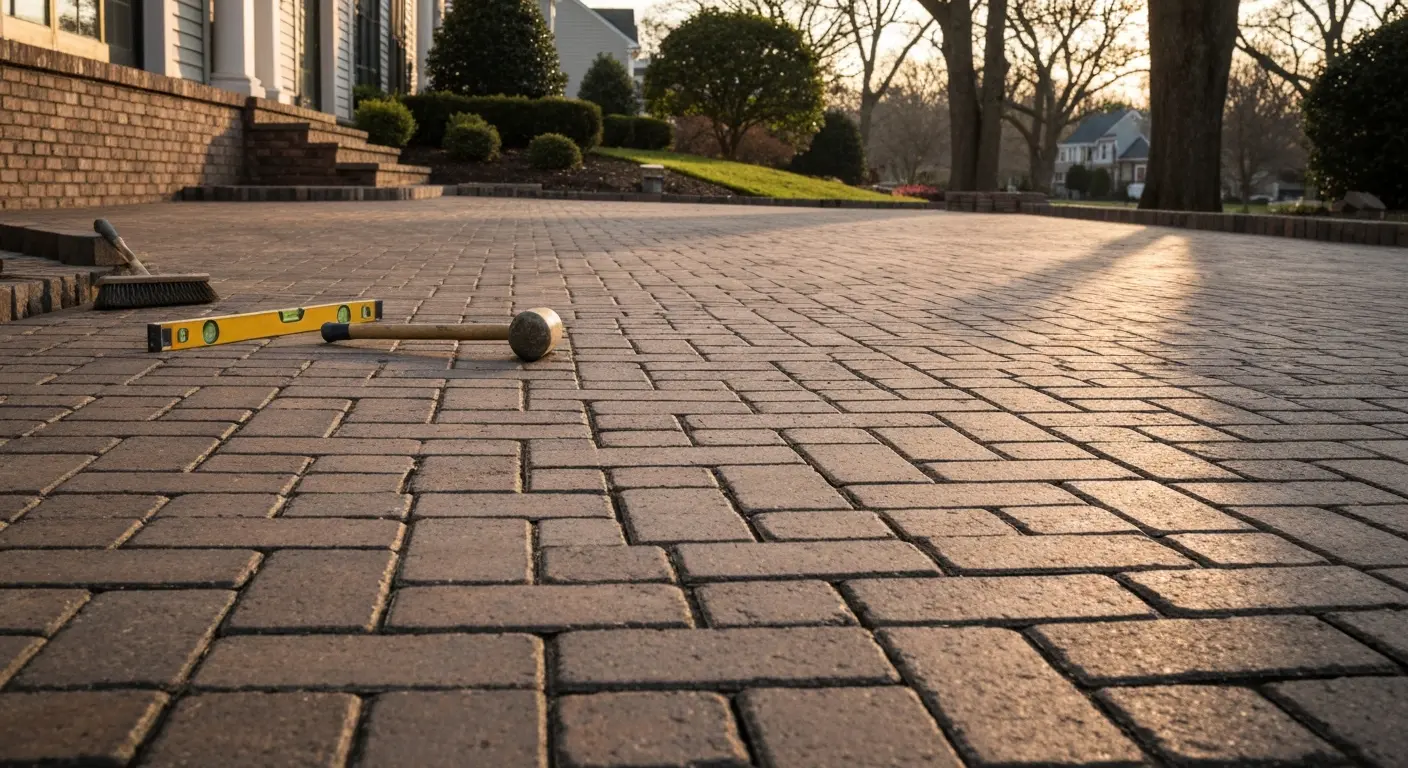 Paver driveway installation