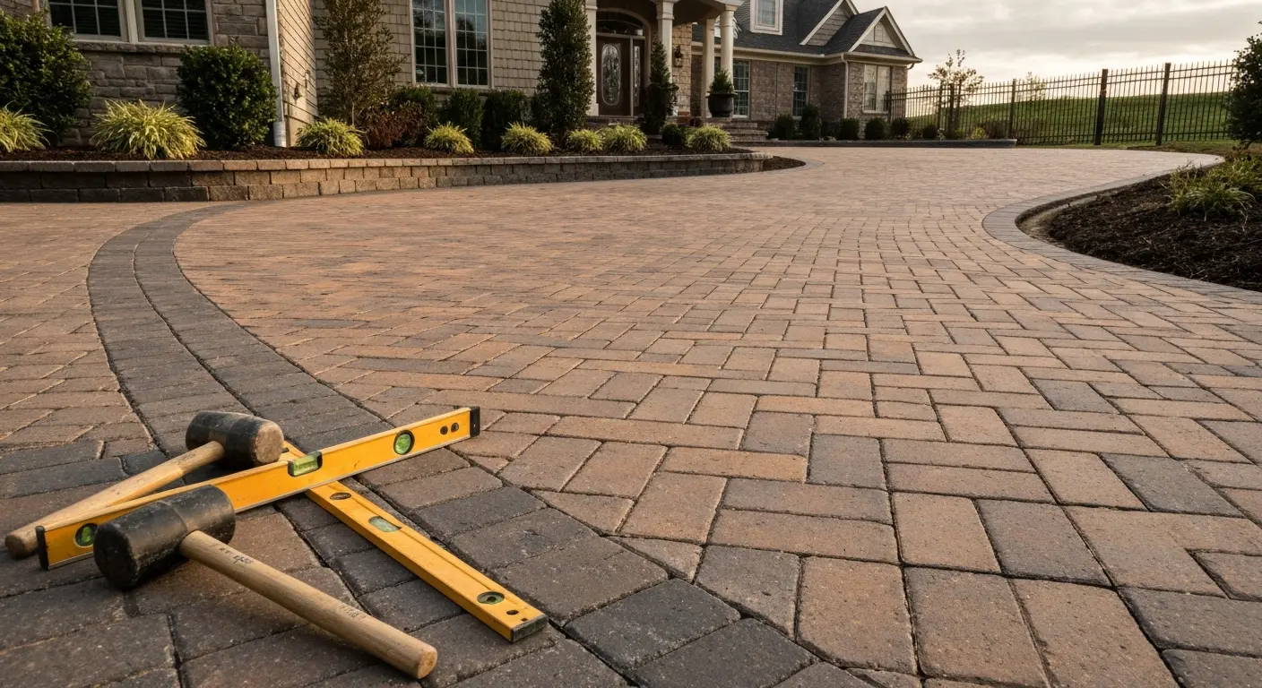 Paver driveway installation in Clifton