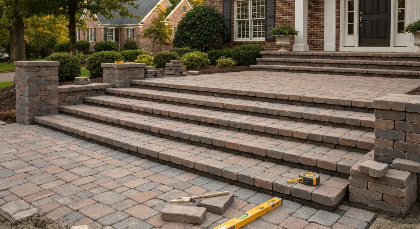 Paver steps installation