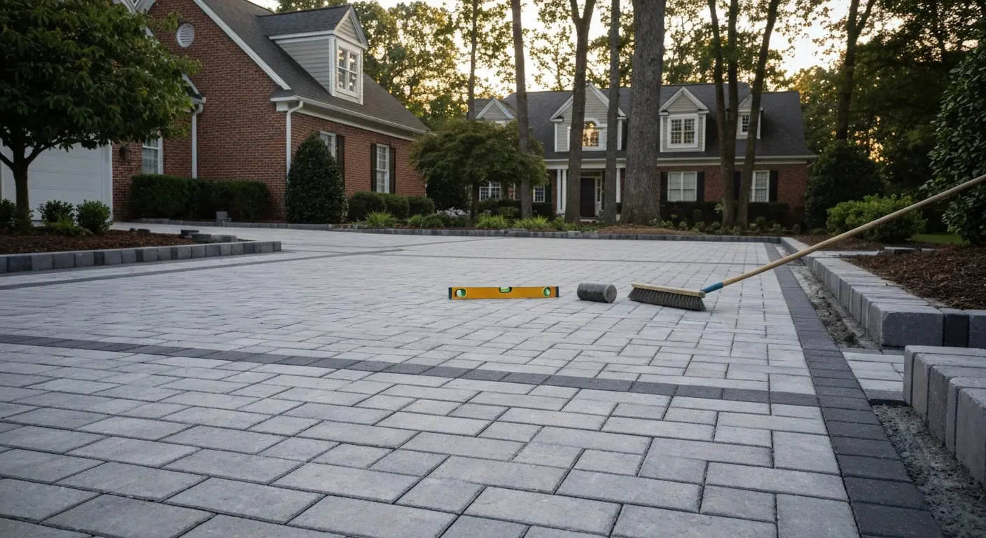 Paver driveway installation