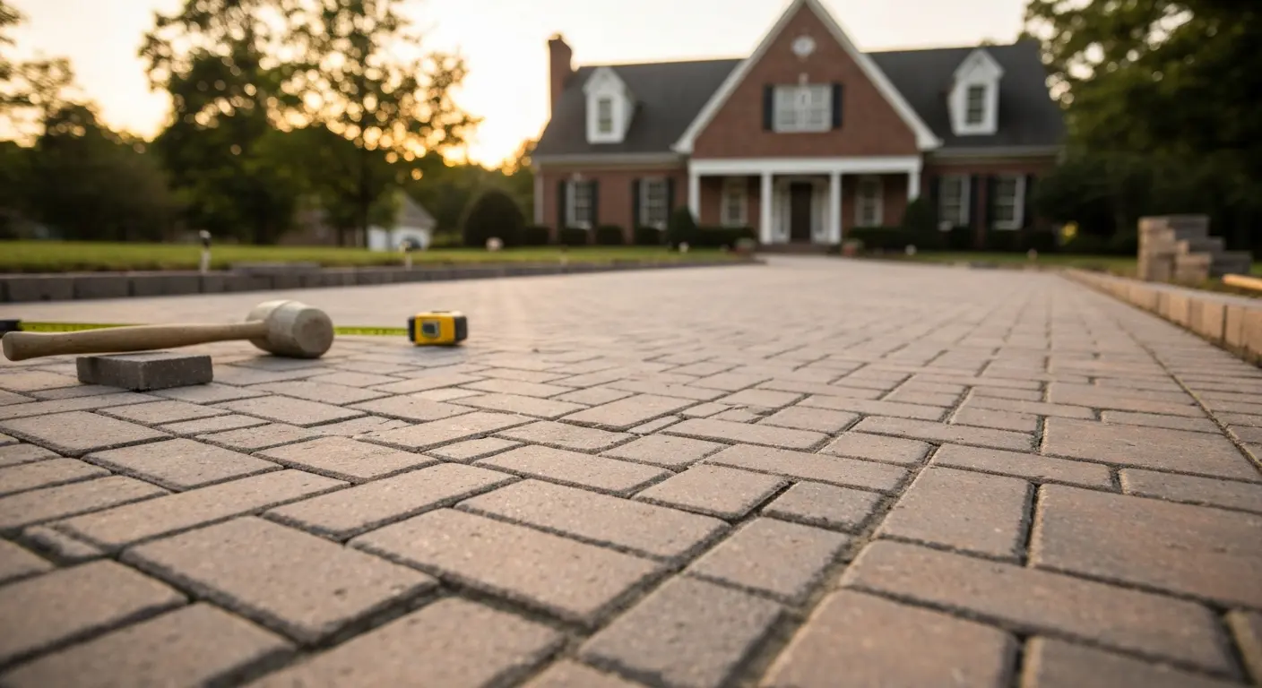 Paver driveway installation