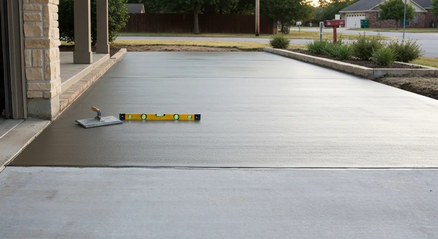 Concrete driveway installation