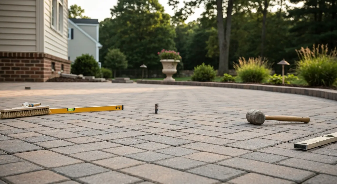 Paver patio installation