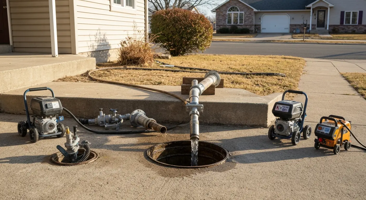 Sewer line cleaning service