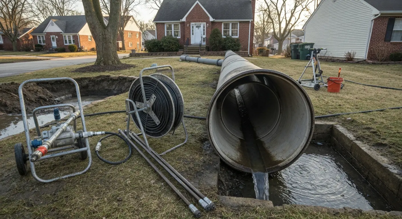 Sewer line cleaning service