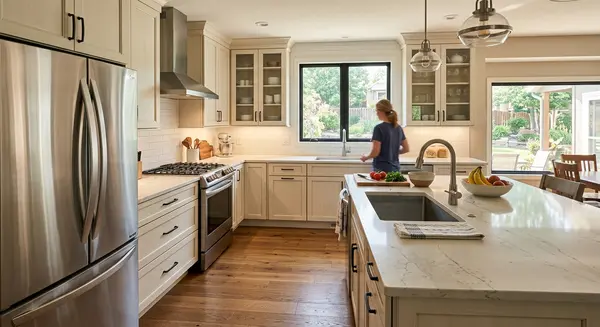 Modern kitchen and bathroom renovation in Olathe home