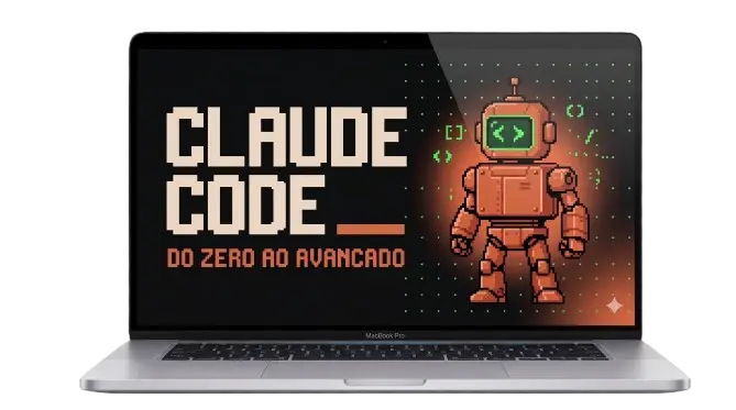 Claude Code do Zero ao Avançado — curso no laptop