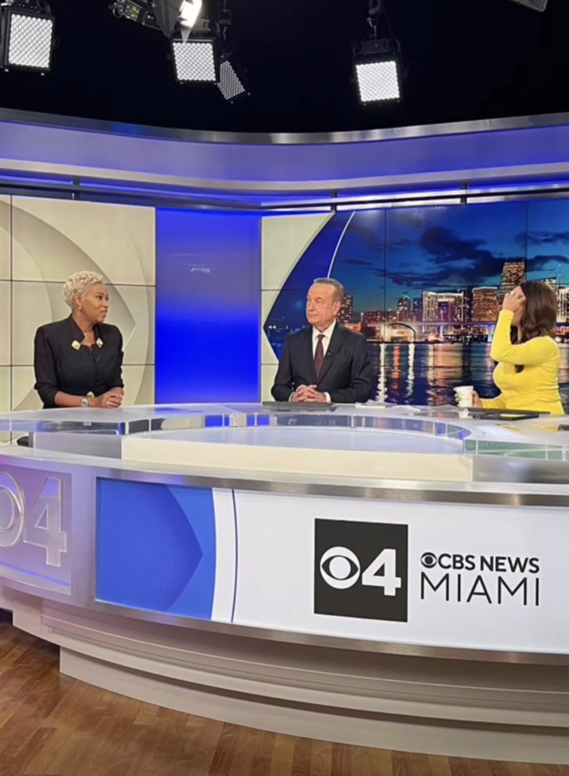 Monique D. Hayes on set at CBS News Miami