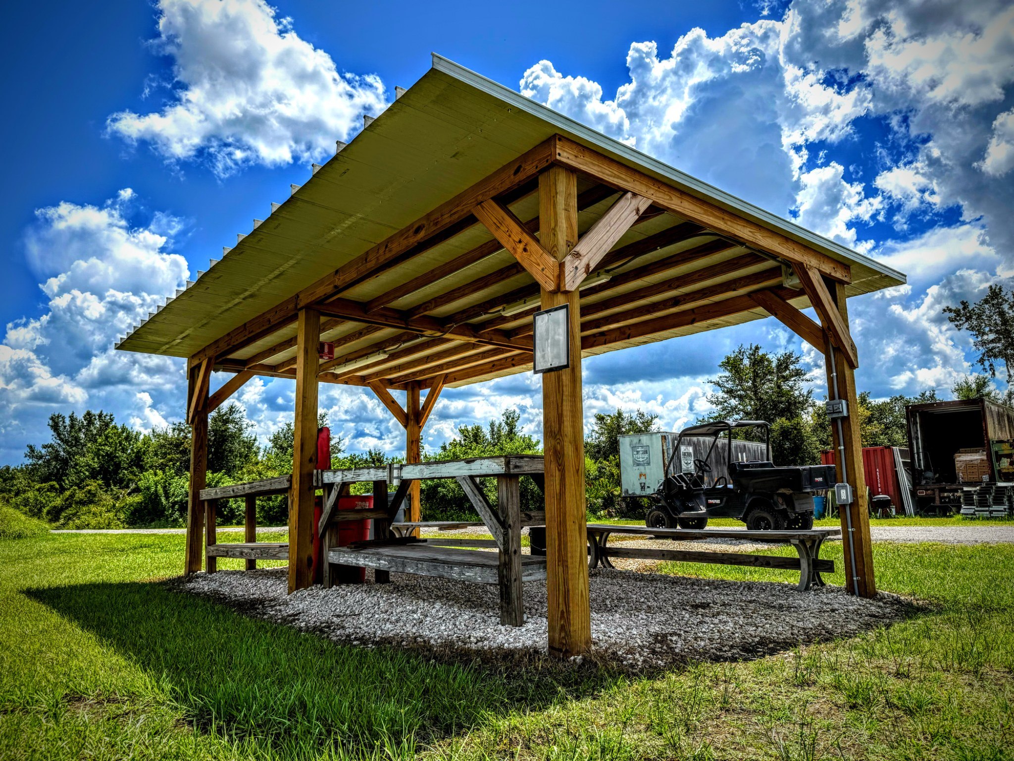 Covered pavilion at the MGAC action bays