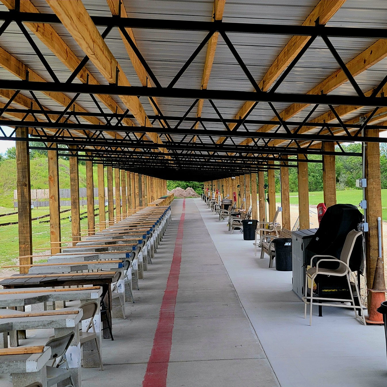 Covered firing line at Manatee Gun and Archery Club, Myakka City, Florida