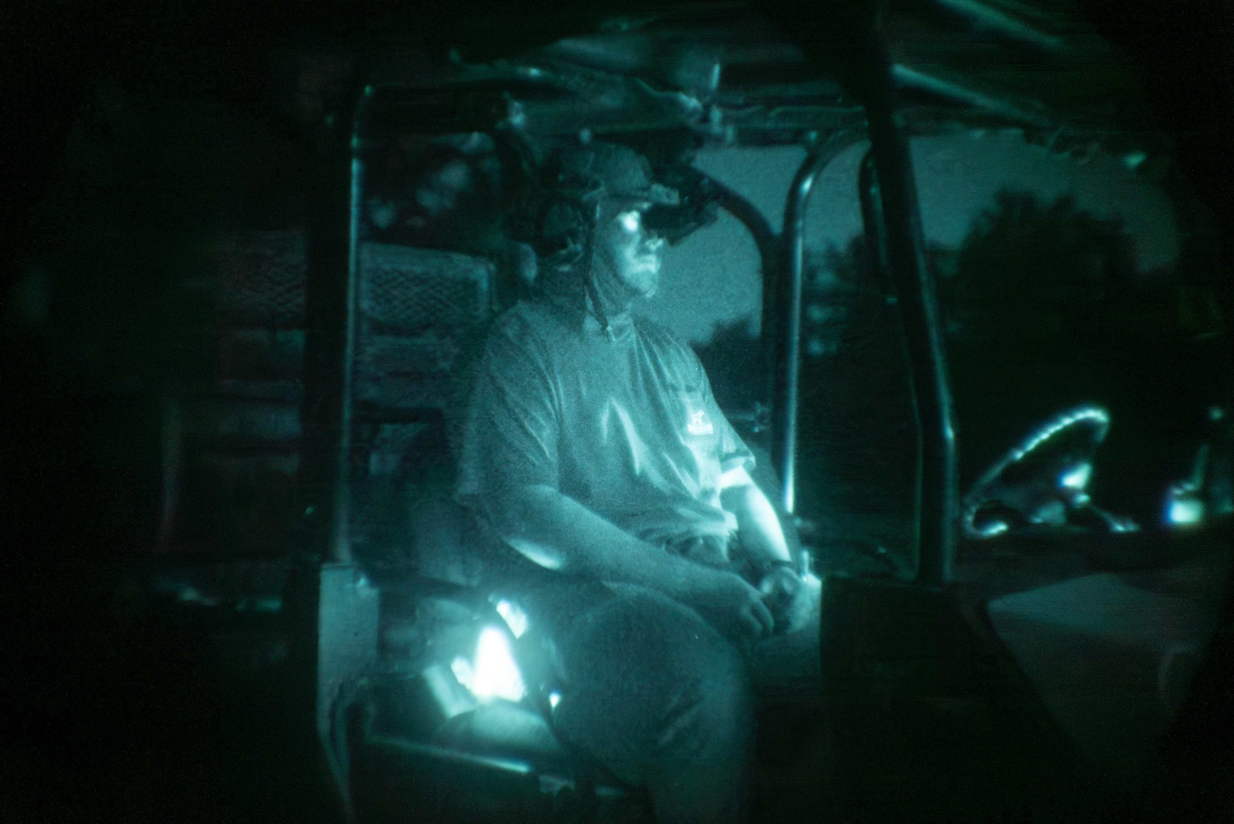 Operator under night vision in a vehicle at MGAC