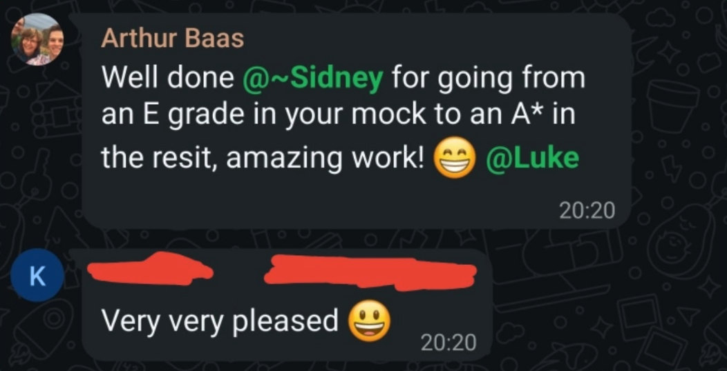 Parent or student testimonial