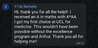 Parent or student testimonial