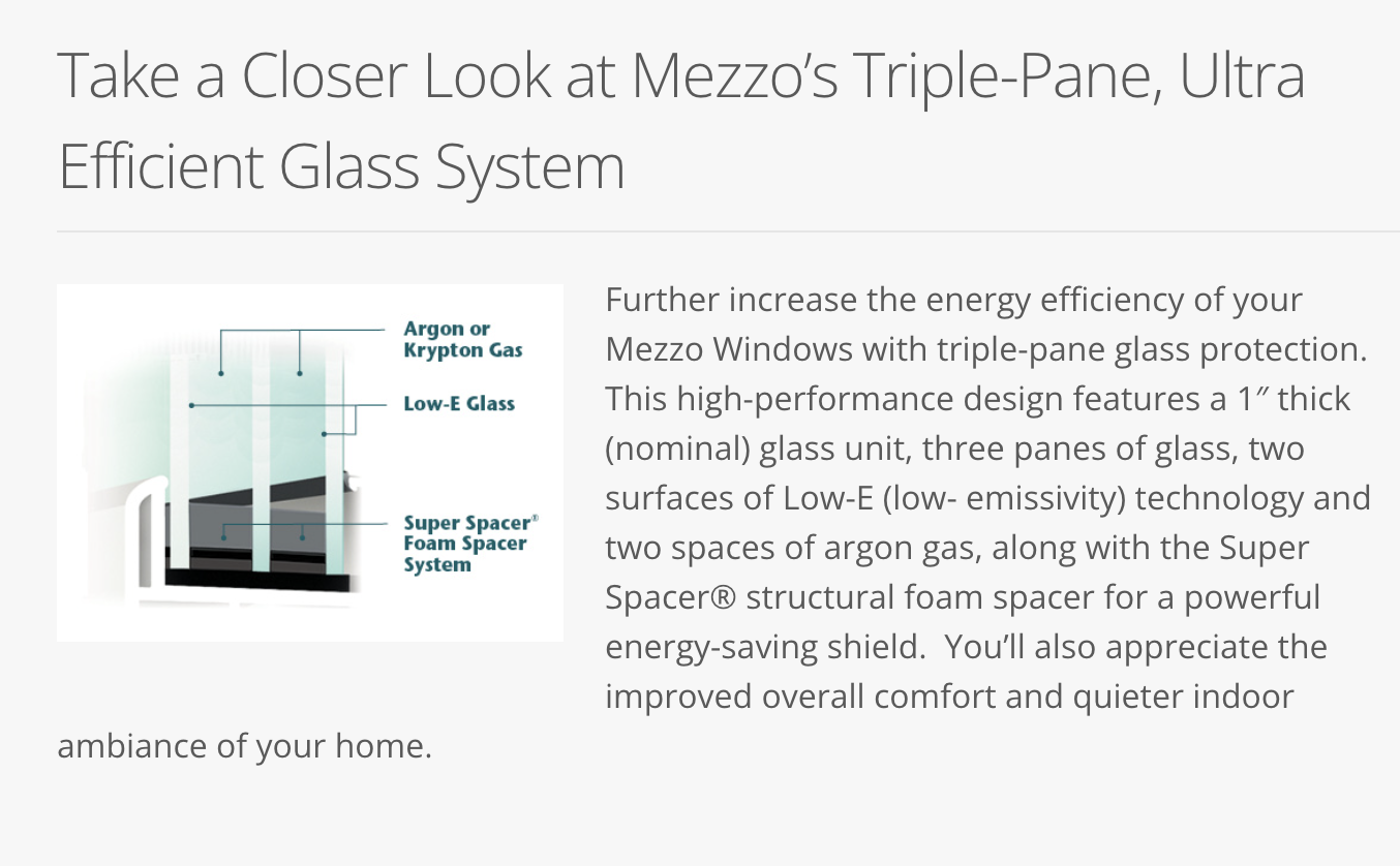 Alside Mezzo window glass system cross-section