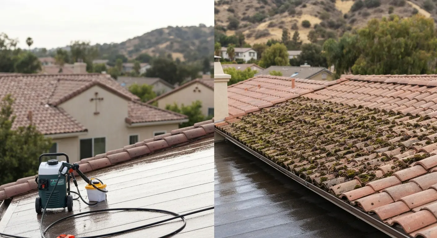 Seasonal roof cleaning in Santa Clarita