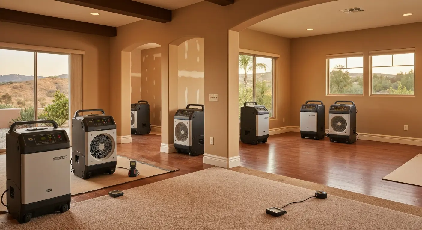 Structural drying in progress