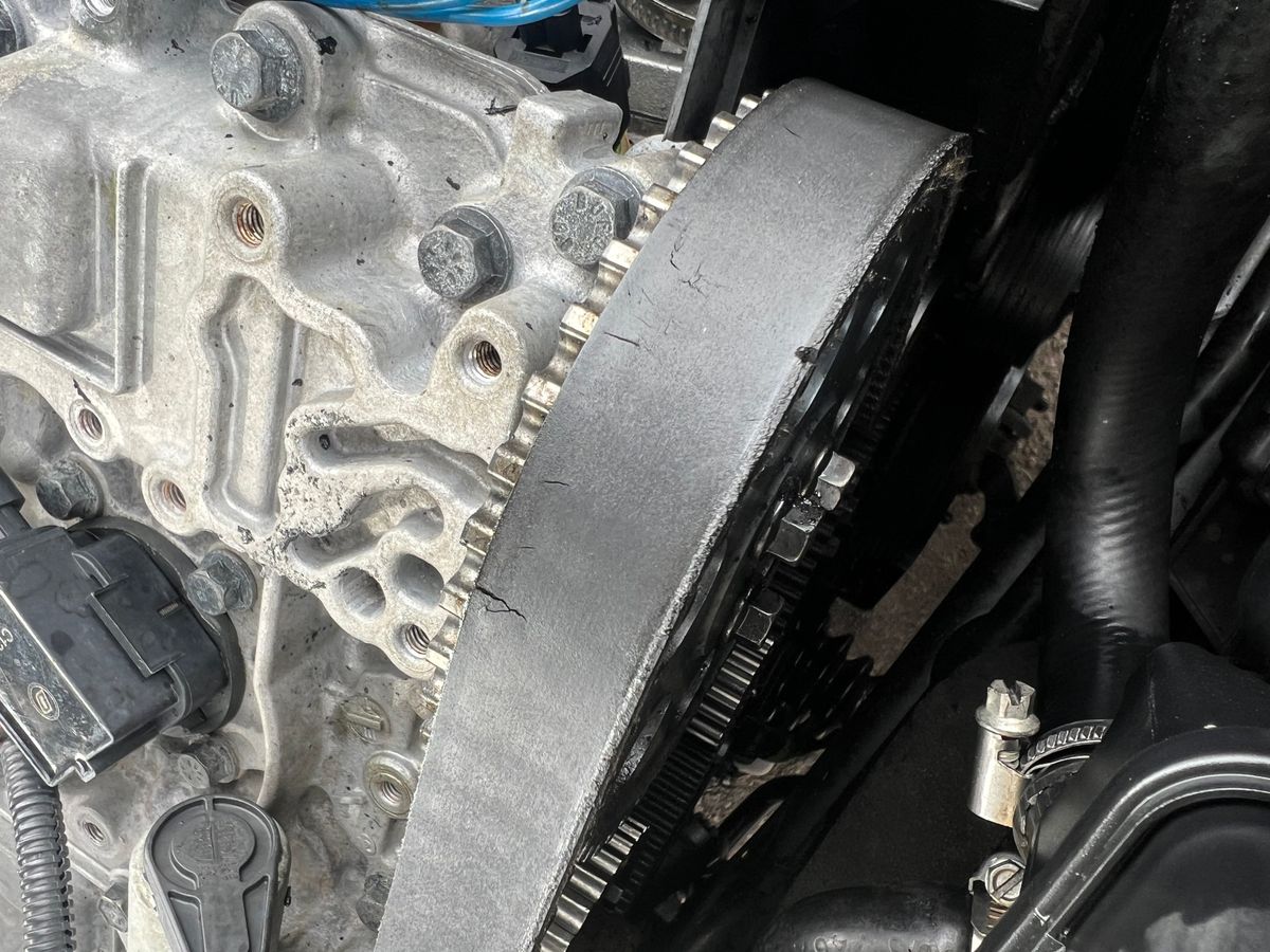 Volvo Timing Belt with major cracking and tearing