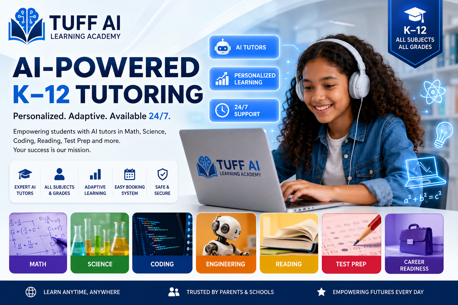 Tuff AI virtual tutor avatar for K-12 students — interactive and personalized