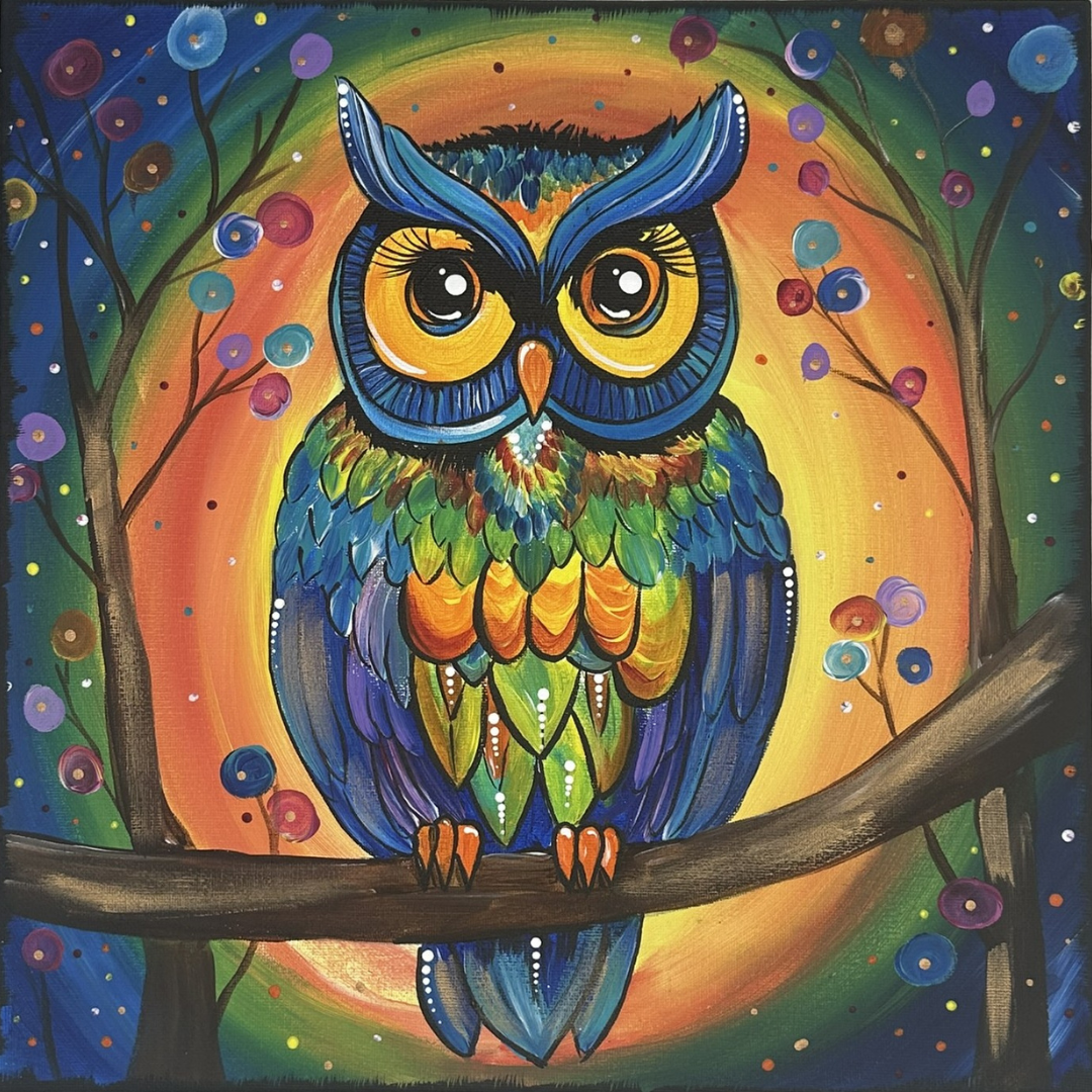 The Enchanted Watcher acrylic painting