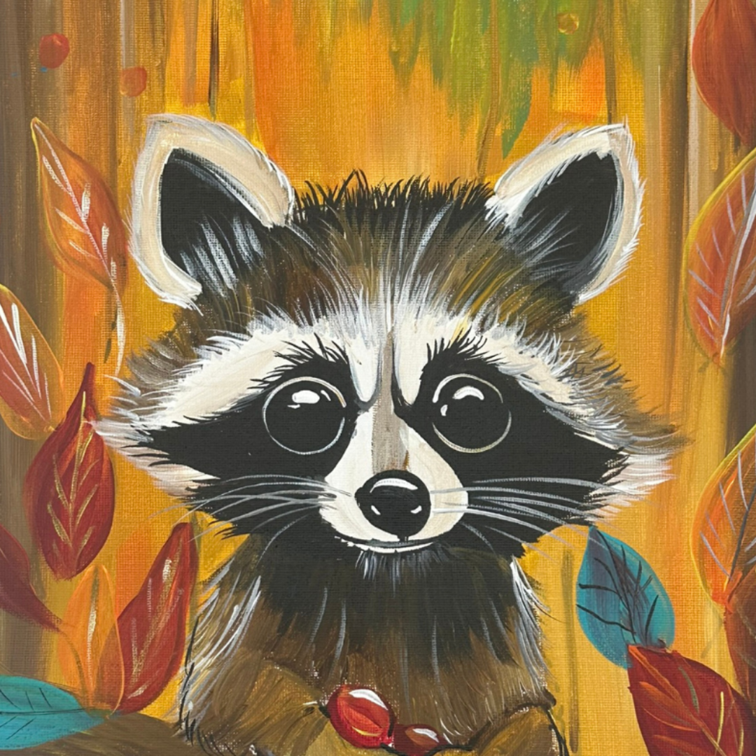 Berry Picking Bandit acrylic painting