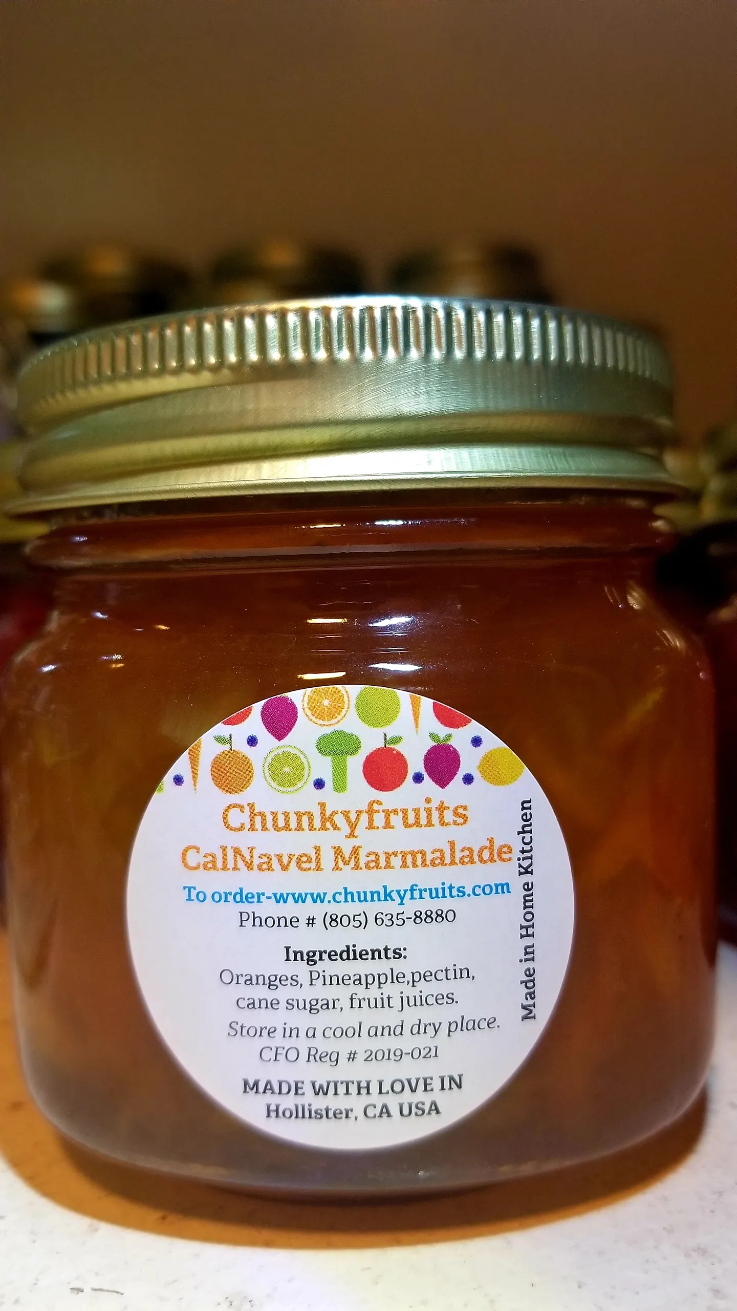 Labeled CalNavel orange marmalade jar