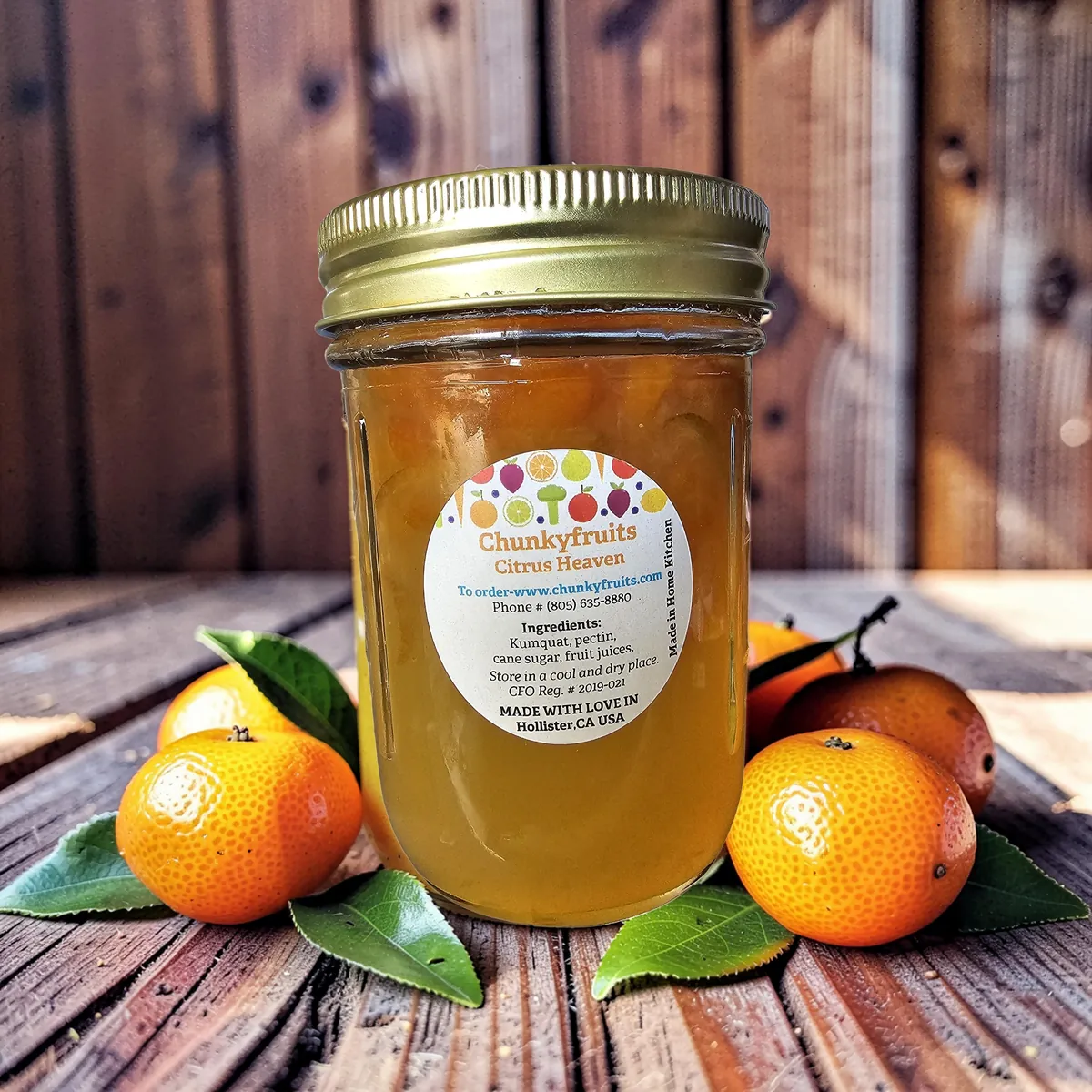 Labeled Citrus Heaven Kumquat Marmalade jar
