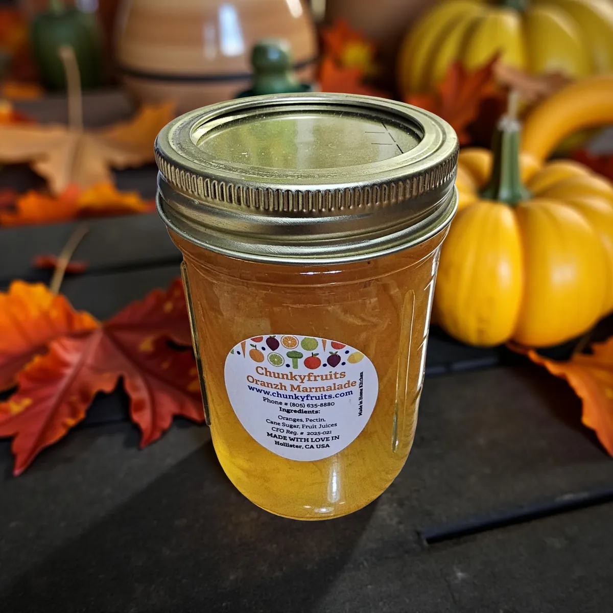 Labeled Oranz orange marmalade jar