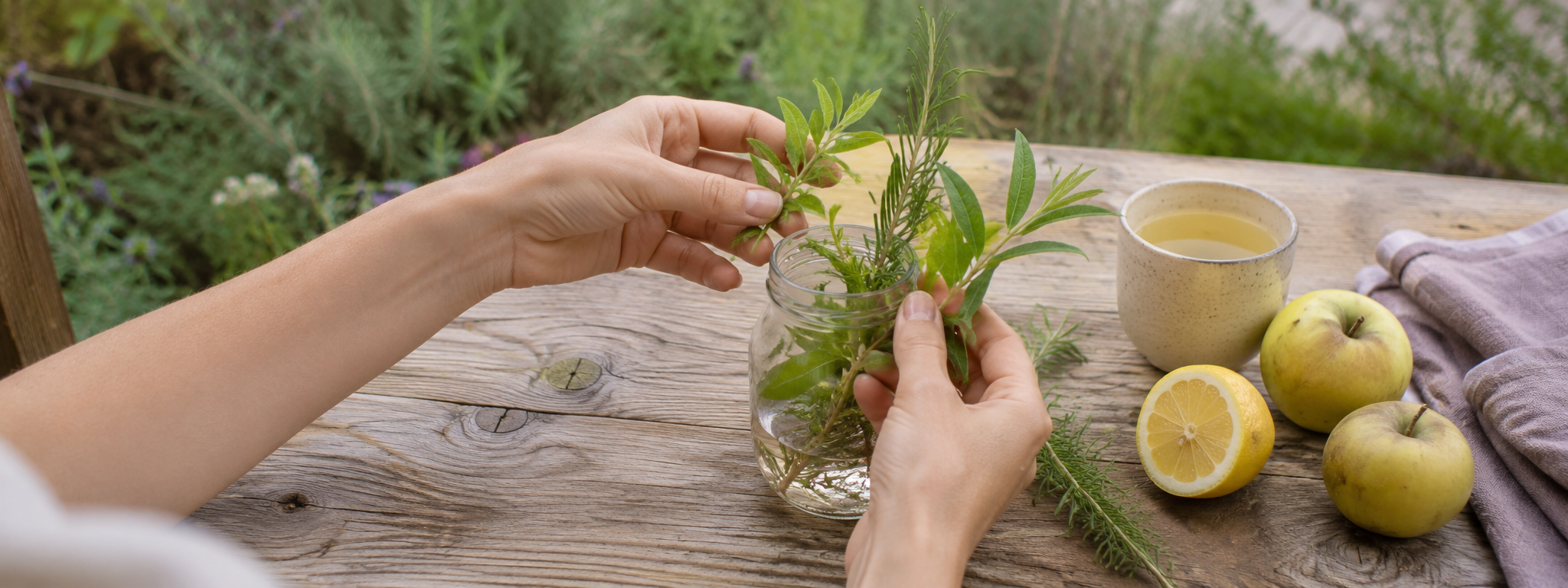 Preparación natural con plantas aromáticas
