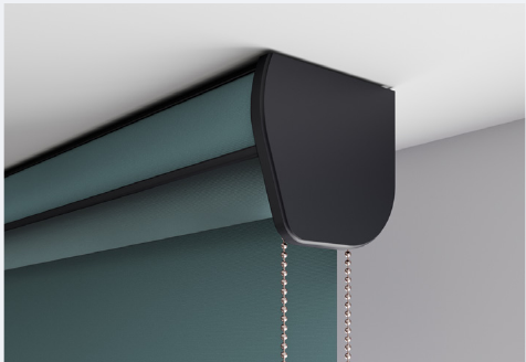Roller blind slim cassette with fabric insert