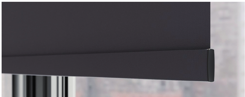 Wraparound bottom bar covered in blind fabric