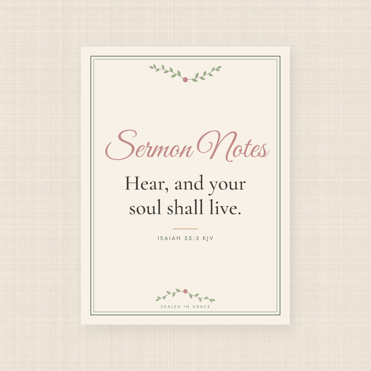 Sermon Notes Spiral Notebook