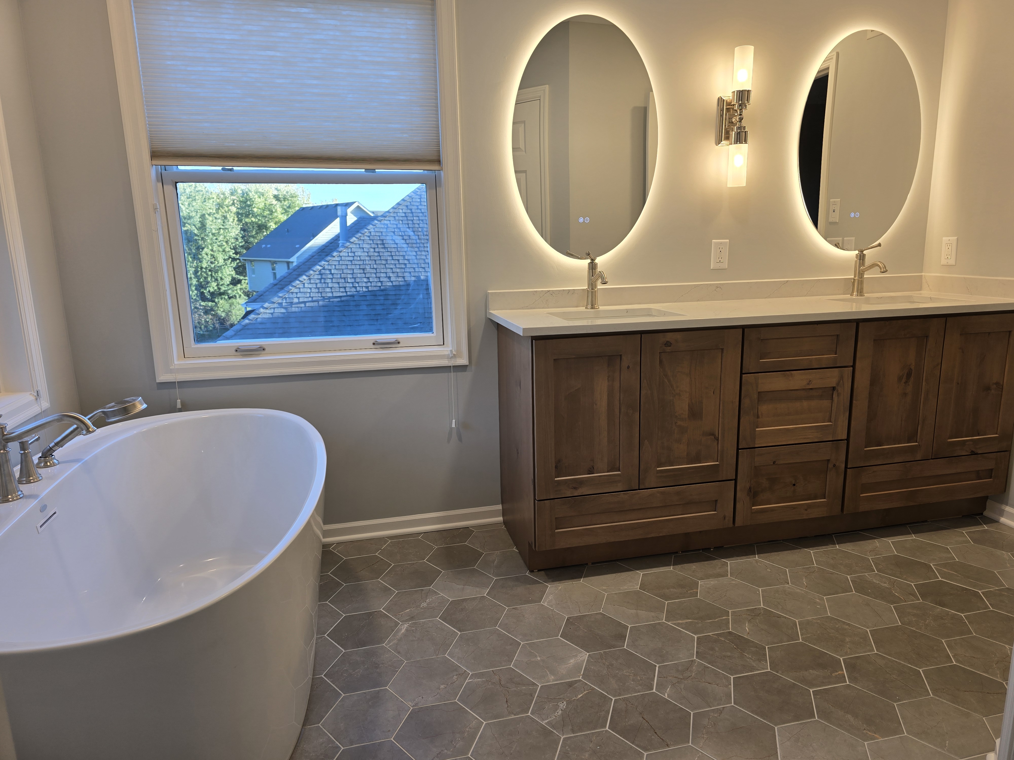 Contemporary bathroom remodel Bloomington MN – modern fixtures and tile