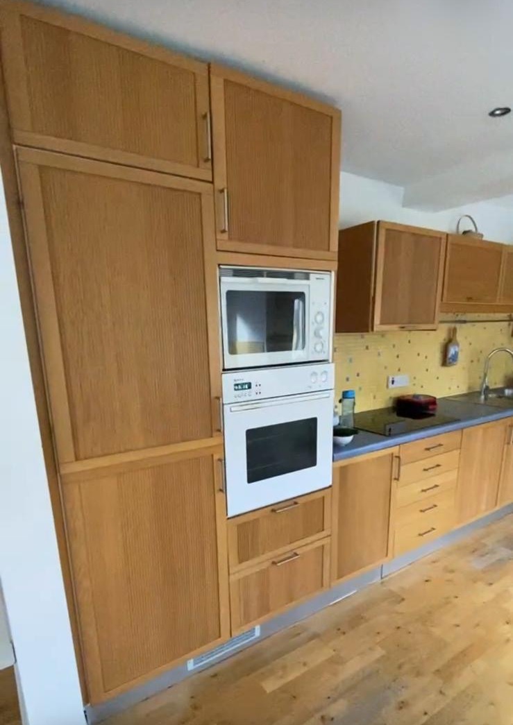 Fairmilehead kitchen before: oak doors