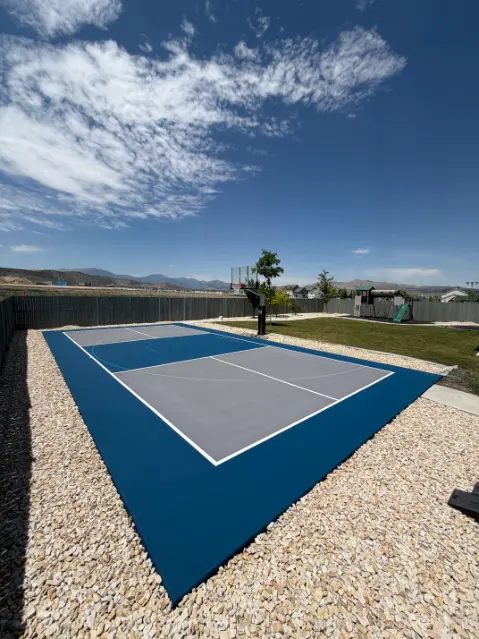 Blue and grey multi sport court