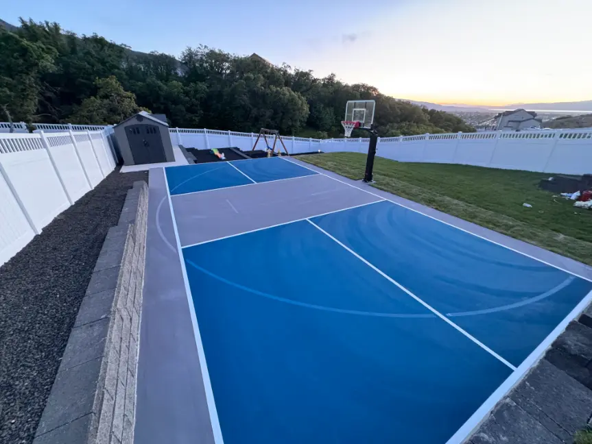 Blue and grey multi sport court