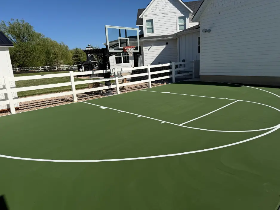 Green basketball court