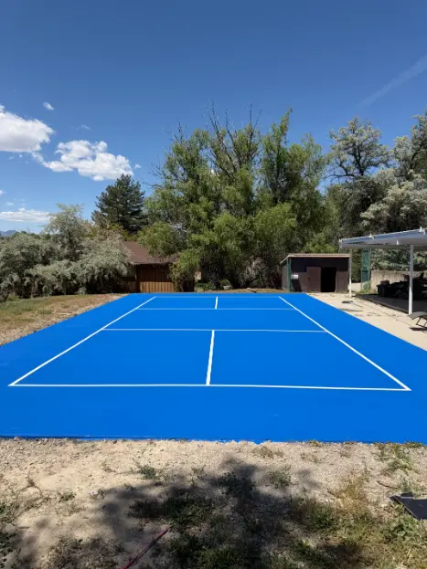 Blue pickleball court